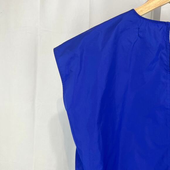 PSOPHIA Vasquez de Castro Taffeta Peplum Ruffle Hem Top Cap Sleeve Cobalt Blue S - Picture 9 of 11